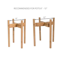 Support de plantes en bois réglable, style moderne du milieu du siècle, support de pot de fleurs en bambou, présentoir d'intérieur pour pots de 8 à 12 pouces
