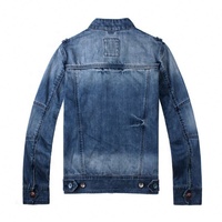 Usine OEM Veste en jean tendance de haute qualité pour hommes Veste en jean à fermeture éclair et manches longues