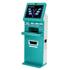 Özelleştirilmiş bilgi Kiosk Atm bankacılık Kiosk A4 makbuz yazıcı RFID kart okuyucu QR kod kamera ödeme terminali