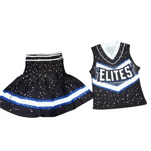 Custom Cheerleading Uniforms Sportswear Team Spirit Sparkle <b>Rhinestone</b> Sublimation Cheer Sets <b>Top</b> Bottom Pleated Skirt Uniforms - Product Image 1