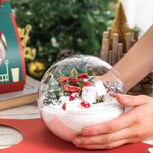 Bola de pastel de mousse transparente, embalaje de postre de Navidad, caja de papel Kraft que se puede abrir, contenedores de plástico para repujado de bolas de caramelo - Product Image 1