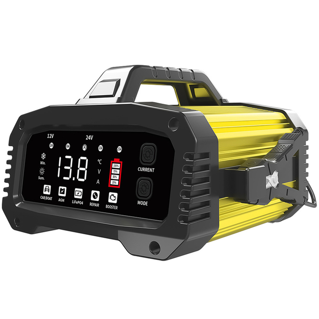Fully Automatic 12V 25A 24V 15A Battery Charger Fast Current Gel Agm Wet Lead Acid Lifepo4 Power Accessory