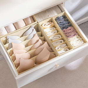 Organizador de ropa de armario con caja de almacenamiento de ropa de mano Cajas de almacenamiento clasificadas de ropa interior de varios compartimentos lavables de tela - Product Image 2
