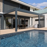 Pergola moderne en aluminium thermolaqué à lames orientables, pavillon de jardin extérieur, gazebo avec caractéristiques imperméables et résistantes au vent, tailles personnalisées