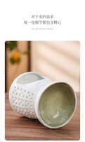 Brûleur d'huile aromatique en céramique blanche écologique de haute qualité, fait à la main, non électrique, hautement parfumé, chauffe-cire, décoration d'intérieur