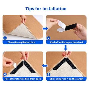 Autocollants antidérapants réutilisables et lavables pour tapis, patchs anti-bouclage, adhésifs de fixation pour tapis de sol, bande adhésive, patins d'angle - Product Image 5