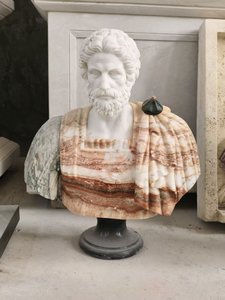 Busto de David Tallado a Mano en Mármol Natural, Escultura Clásica Griega Romana de Cabeza Masculina, Decoración para el Hogar, Superventas - Product Image 6