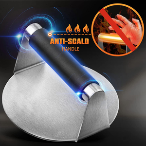 Burger Press Hamburger Smasher Outil pour plaque chauffante <span class=keywords><strong>Presse</strong></span> à jambon en acier inoxydable avec poignée anti-brûlure pour <span class=keywords><strong>presse</strong></span> à gril - Product Image 3