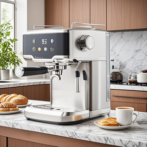 เครื่องชงกาแฟเอสเปรสโซ่ไฟฟ้าสแตนเลส20บาร์เครื่องควบคุมแบบสัมผัสเครื่องทำฟองนมแฟนซีสำหรับรถบ้าน EU GS - Product Image 1