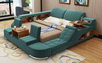 Nouvelle vente directe d'usine lit multifonctionnel meubles de chambre à coucher grand espace de stockage avec lit fauteuil de massage