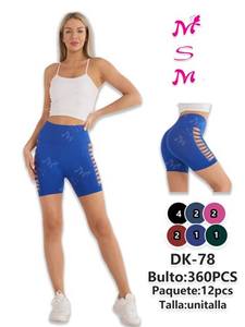 Shorts de sport taille haute pour femme en Spandex et Polyester, tricotés, respirants, imprimé lettres, taille élastique, coupe classique, bleu - Product Image 1