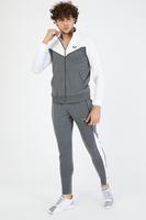 Ensemble de survêtement noir super slim pour homme, idéal pour le fitness, en molleton 70 % coton respirant, collection automne