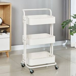 Wholesale Metal Beauty Salon <b>Trolley</b> Floor Three-Layer Mobile Cart Beauty Studio Cart - Product Image 3