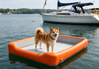 Plateforme de repos flottante gonflable antidérapante pour animaux de compagnie, pont flottant pliable et portable pour chiens