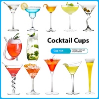 Ensemble de verrerie combinée personnalisée créative au design moderne gobelet à Martini populaire et pour verre à vin Champagne