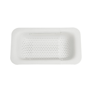 Hy-0218 Égouttoir pliable Taille L, panier de rangement carré pour évier de cuisine, bac de lavage pour légumes et fruits - Product Image 1