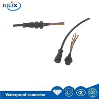 HE SHENG JIA XING M13 Connecteurs Électriques Étanche en Cuivre Mâle-Femelle 2-7 Broches pour Carte PCB, à Connexion Rapide