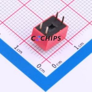 2.54-2P CJPB-H DIP Switch Through hole Component (THT) Switch Flat Toggle, Raised Type Single Pole Single Throw 2 PC Pin - Product Image 2