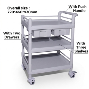 Chariot utilitaire Bestran BT-UY018 en ABS, économique, pour hôpital, chariot médical d'urgence avec tiroirs - Product Image 3
