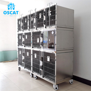 Jaula para Mascotas OSCAT 304 de Acero Inoxidable, Equipo Veterinario, 13 Puertas, Jaula de Cría para Hospital de Animales, Clínica <span class=keywords><strong>Veterinaria</strong></span> - Product Image 4