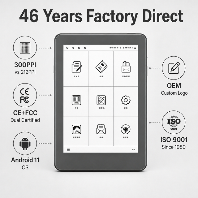 300PPI 6 Inch Ebook Reader Tablet RK3566 Android 11 Open System Google Play 2200mAh Dual Color Light Eye Care 188g OEM Factory