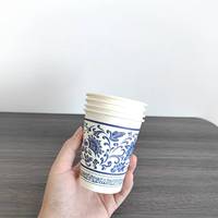 Taza de café de papel al por mayor desechable doble papel pintado taza logotipo personalizado