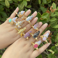 Nouvelle bague bohème tête de taureau personnalisée, bijou vintage fait main, chic et élégant, accessoire pour femme en résine acrylique et lucite incrustée R108