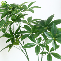 Prix de gros : Plante décorative de Noël festive, Bonsaï artificiel en pot en plastique, Arbre à monnaie Pachira Aquatica