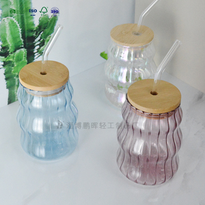 Tasse <span class=keywords><strong>en</strong></span> <span class=keywords><strong>verre</strong></span> borosilicaté côtelé coloré pour boissons Conception de <span class=keywords><strong>gourde</strong></span> <span class=keywords><strong>en</strong></span> forme de nuage pour bière café glacé jus Soda <span class=keywords><strong>thé</strong></span> - Product Image 5