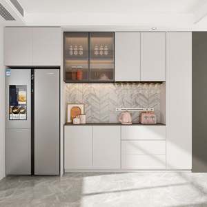 Aparador Moderno y Elegante para el Comedor y Bar, Esencial para Guardar Vajilla, Madera de Mango con Puertas de Vidrio - Product Image 2