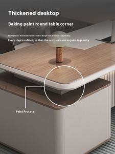 Escritorio de oficina MDF en forma de L de lujo de 1,8 m con cajón Diseño moderno Panel de madera convertible Escritorio de oficina ejecutiva de lujo - Product Image 4