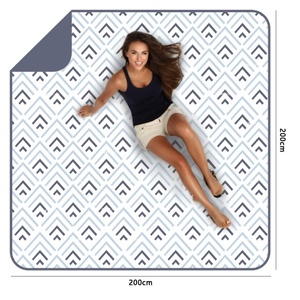Modern Luxury Geometric Portable Foldable Waterproof UV Protected 3 Layer Padded Picnic Blanket <b>Outdoor</b> Camping <b>Mat</b> Beach Rug - Product Image 2