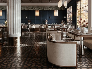 Custom Coffee Shop Interior Design Wooden Bar Counter Restaurant Furniture with LED <b>Lighting</b> - Product Image 4