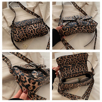 Léopard Vintage 2000s Locomotive Clouté Rivet Sacs À Main Y2k Sac À Bandoulière 90s Punk Femmes Sac À Main En Cuir Vegan Designer Sacs À Main