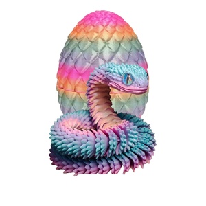 Lindos Juguetes Antiestrés de Anaconda Miniatura Impresos en 3D para Niños, con Huevo de Serpiente y Ojos Impresos en 3D, y Serpiente en el Interior - Product Image 1