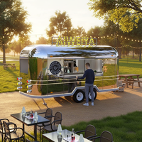 Remorque alimentaire mobile multifonctionnelle d'extérieur en acier inoxydable, chariot de restauration rapide, camion de crème glacée, camion de restauration, camion de snacks et de frites