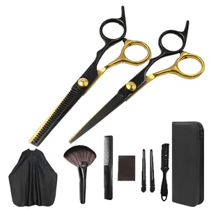 7 Inch Stainless Steel Salon Razor Edge Thinning Shear Kit Professional Hair Cutting Scissors Set Barber