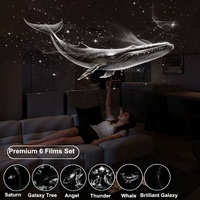 Projecteur de lumière nocturne ciel étoilé Galaxy, portable 2-en-1 avec 12/6/24 films de projection, 360° °   Lampe de nuit à luminosité réglable
