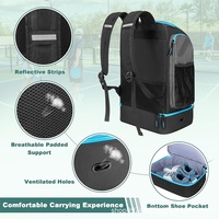Mochila Deportiva para Pickleball OEM Nueva, de Gran Capacidad, Impermeable, con Reducción de Carga, Plegable, con Separación para Ropa Seca y Mojada, Resistente al Desgaste, de Oxford