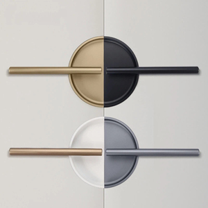 Paired Round Wardrobe Pull Handles Recessed Slot Concealed Cabinet <strong>Door</strong> <strong>Knobs</strong> for Apartments Hotels Homestays Malls - Product Image 1