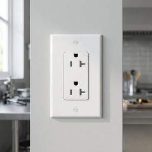 Prise décorative anti-effraction BAREP 20A 125V NEMA 5-20R, double prise, homologuée CULus, fente en T, couleur personnalisée blanc/noir - Product Image 6