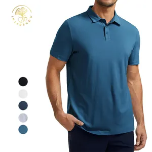 Özel lüks süblimasyon Polyester abd boyutu kuru Fit kısa kollu nem esneklik yan bölünmüş alt Golf Polo T shirt erkekler için