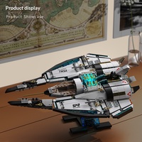 Galactic Starfighter 6811 817 PCS Blok Bangunan Pesawat Tempur Luar Angkasa Model Cross-Wing Logo Kustom Grosir