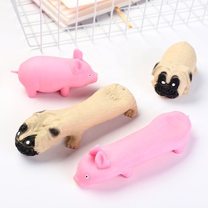 Wholesale Unisex Mini Soft TPR Piggy <strong>Toy</strong> Lovely Pink Piggy and Dog Stress Relief Squeeze Decompression Box Packed Boys Girls