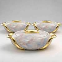 Ensemble de 3 casseroles isothermes classiques à motifs, idéal pour le maintien au chaud des aliments, parfait pour les cadeaux de Ramadan aux États-Unis et la décoration de fêtes – Meilleure vente au Nigeria