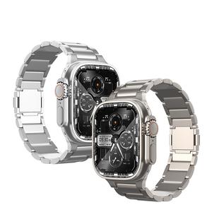 Connecteur à trois perles de qualité hommes <span class=keywords><strong>Bracelet</strong></span> à fermoir magnétique pour <span class=keywords><strong>Apple</strong></span> <span class=keywords><strong>Watch</strong></span> Series Ultra 2 Band 49mm TA1 <span class=keywords><strong>bracelet</strong></span> de montre en titane pur - Product Image 1