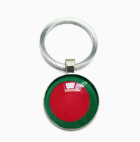 Porte-clés en métal avec dôme en verre transparent, motif drapeau du pays du Pays de Galles, accessoire durable pour usage quotidien, breloque décorative à suspendre au sac