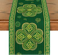Chemin de table imprimé pour la Saint-Patrick, 13 * 72 pouces, chemin de table vert trèfle porte-bonheur, utilisé pour la décoration de la Saint-Patrick