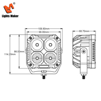 Projecteur de travail LED CREE 144W+8W 13000LM haute intensité avec DRL ambre, étanche IP67K, lampe carrée pour SUV LML-2144D