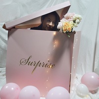 Boîte en papier recyclable de grande taille, accessoires de jeu de cache-cache, ballons de confession, surprise d'anniversaire, Saint-Valentin, boîte cadeau pliable